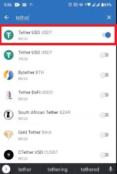 افزودن رمزارز به ولت