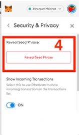 رمز عبور را وارد کنید تا عبارت بازیابی را ببینید
