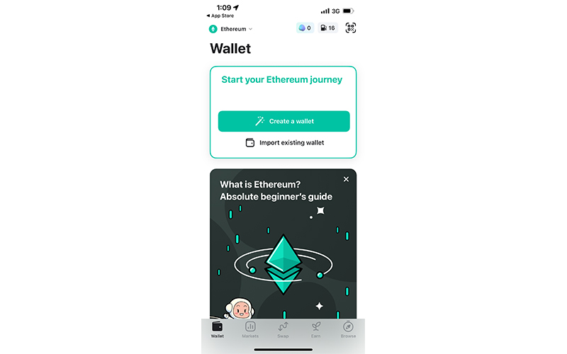  روی گزینه Create wallet کلیک کنید