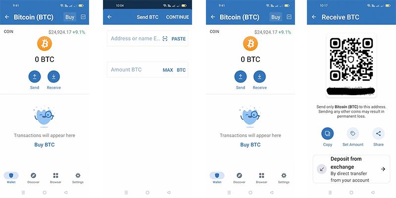 آموزش دریافت ارز دیجیتال در تراست ولت
