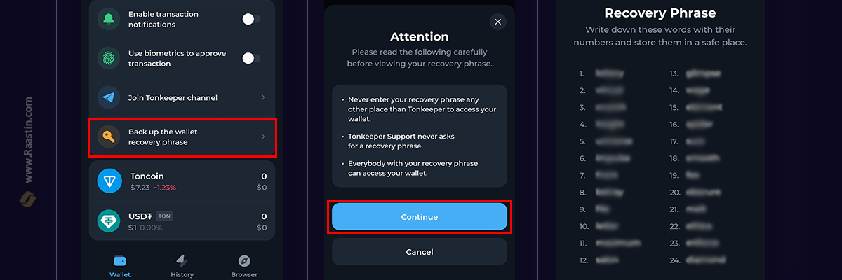 عبارت بازیابی تون کیپر