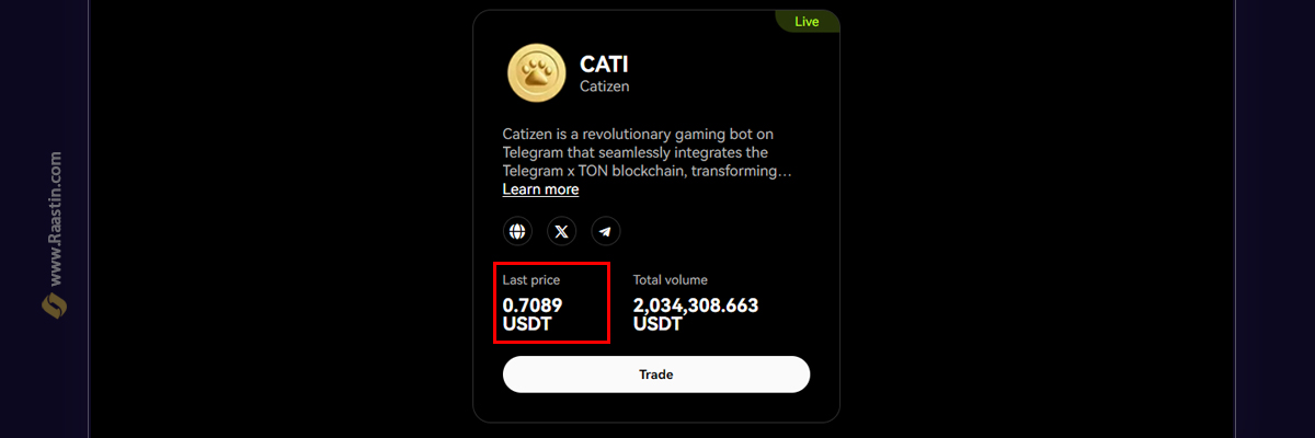 قیمت CATI درصرافی OKX