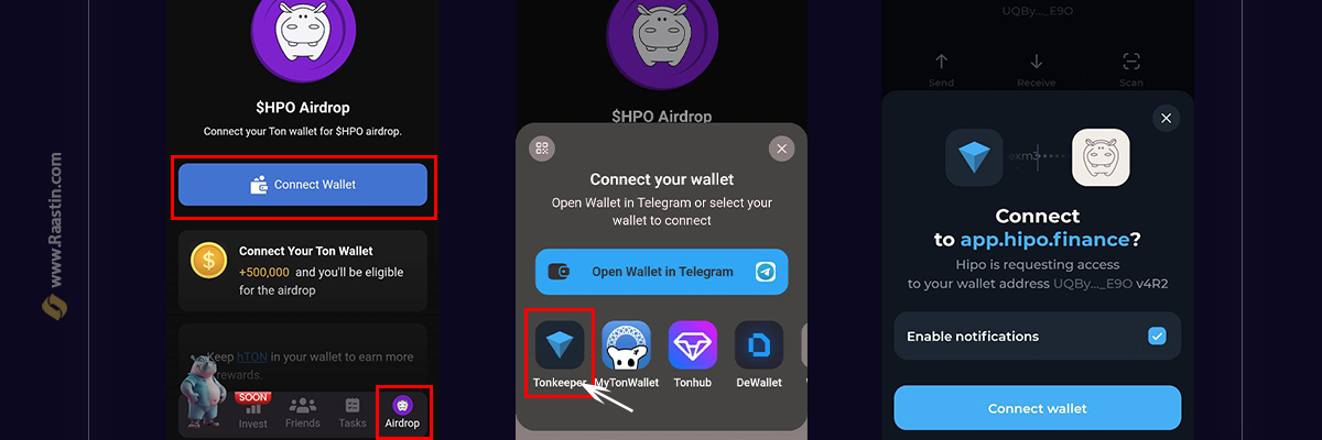 اتصال کیف پول به هیپو گنگ
