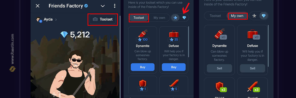 ابزار فرندز فکتوری، تولست فابریکا