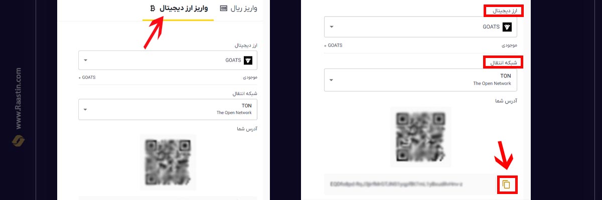 واریز گوتز به صرافی، فروش گوتز