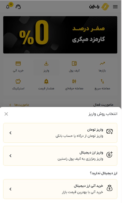 انواع واریز در راستین