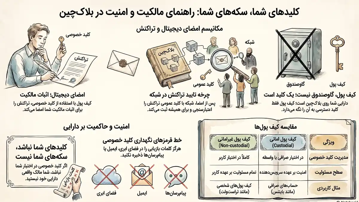 کلید خصوصی چیست، کلید عمومی چیست، کلید خصوصی و کلید عمومی، امنیت ارز دیجیتال