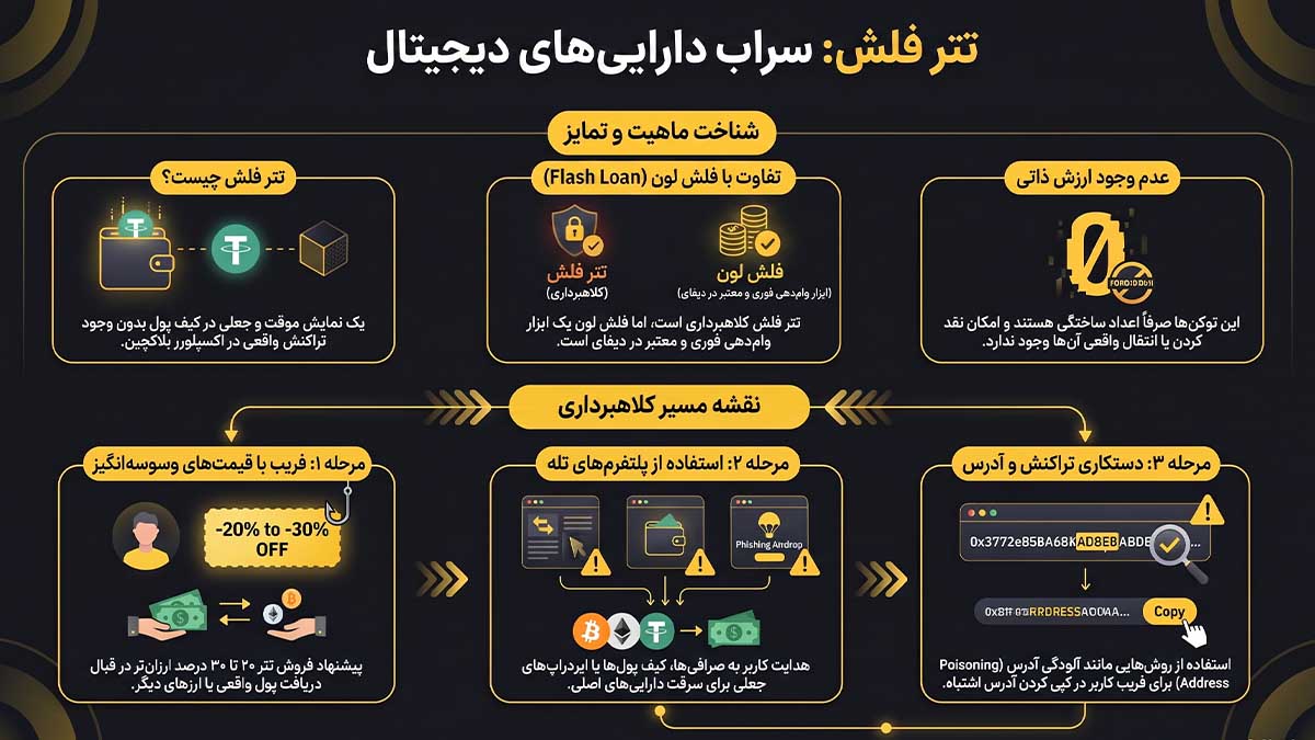 تتر فیک چیست، تتر فیک چگونه ساخته میشود، کلاهبرداری تتر فیک