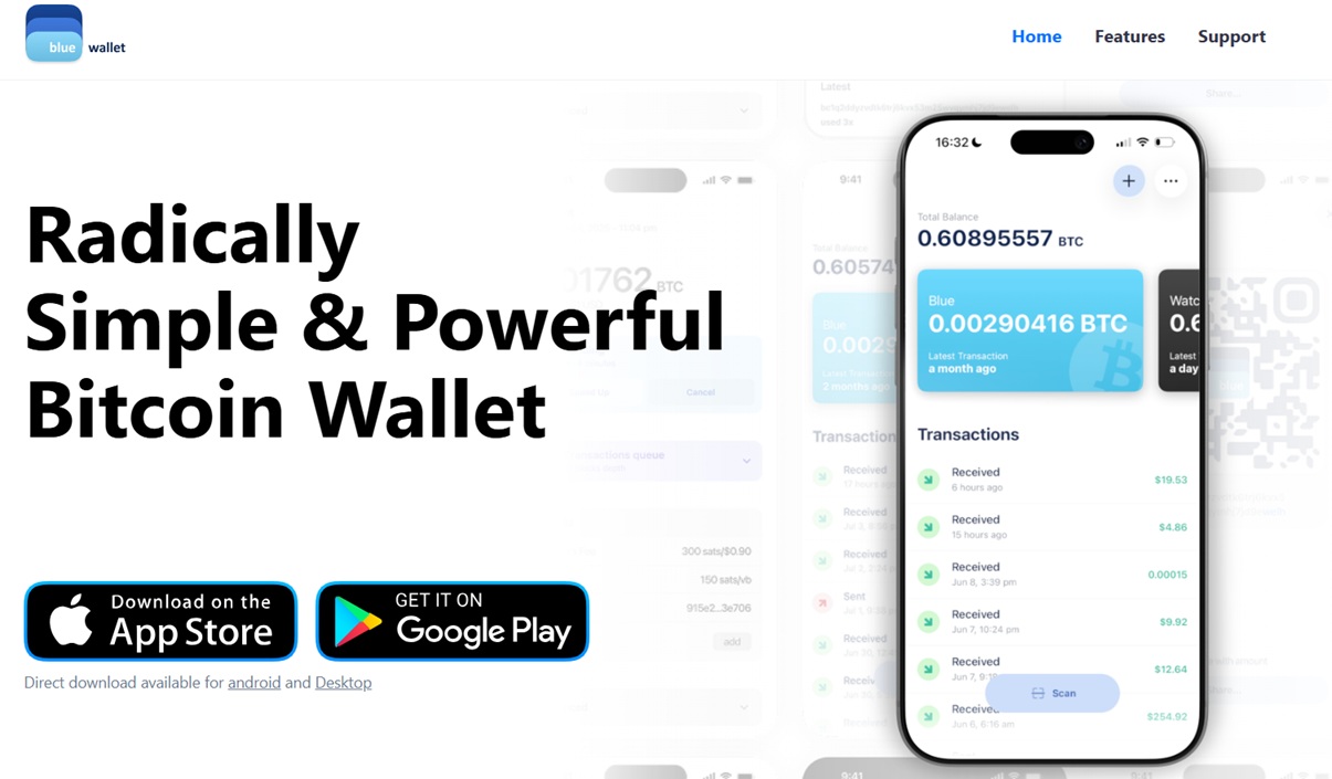 وبسایت رسمی کیف پول بلو ولت بیت کوین